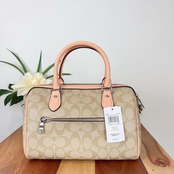 NWT Coach Rowan Satchel Bag In Signature Canvas - Picture 3 of 8